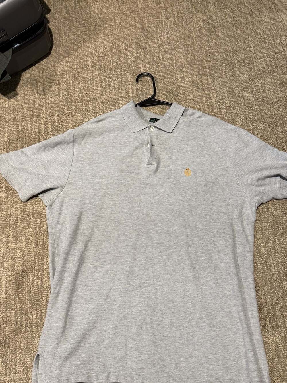 Lauren Ralph Lauren Men's Gray Crest Logo Polo Shirt Size Large